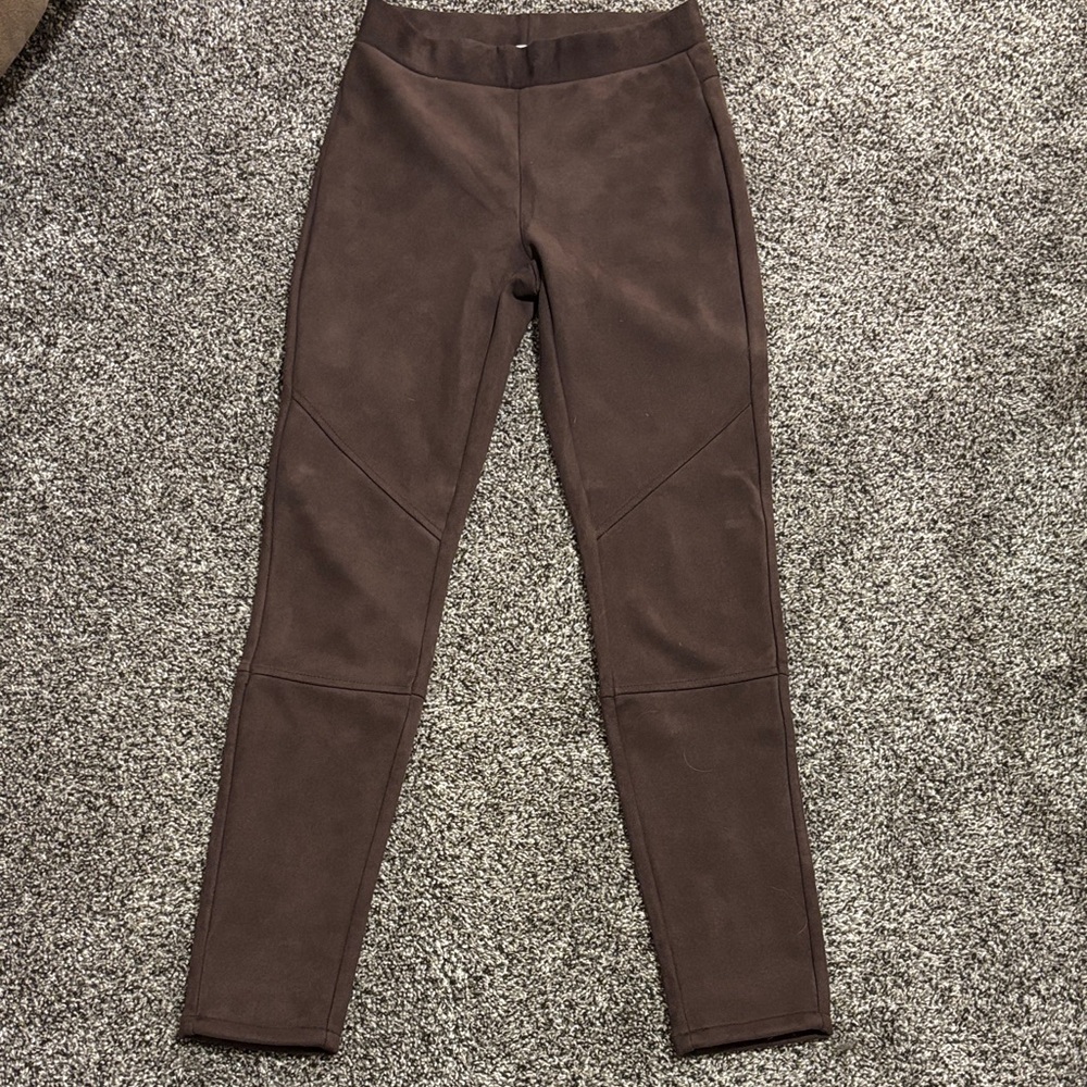 Philosophy Dark Brown Suede Leggings Size XS, Like New Condition